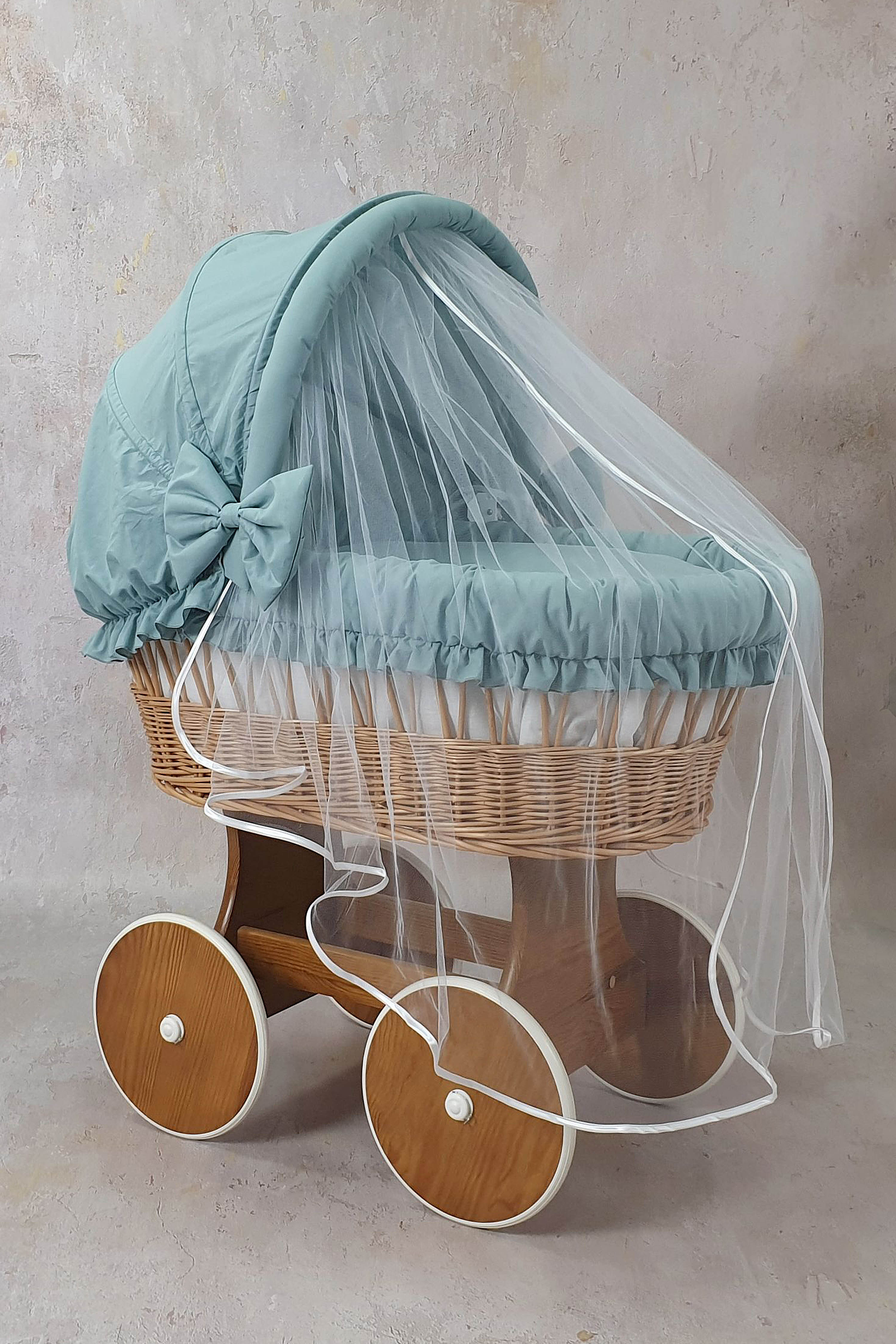 Stubenwagen Komplettset mit Haube und Moskitonetz Khaki Serie BNKH-MOS - Bild 2
