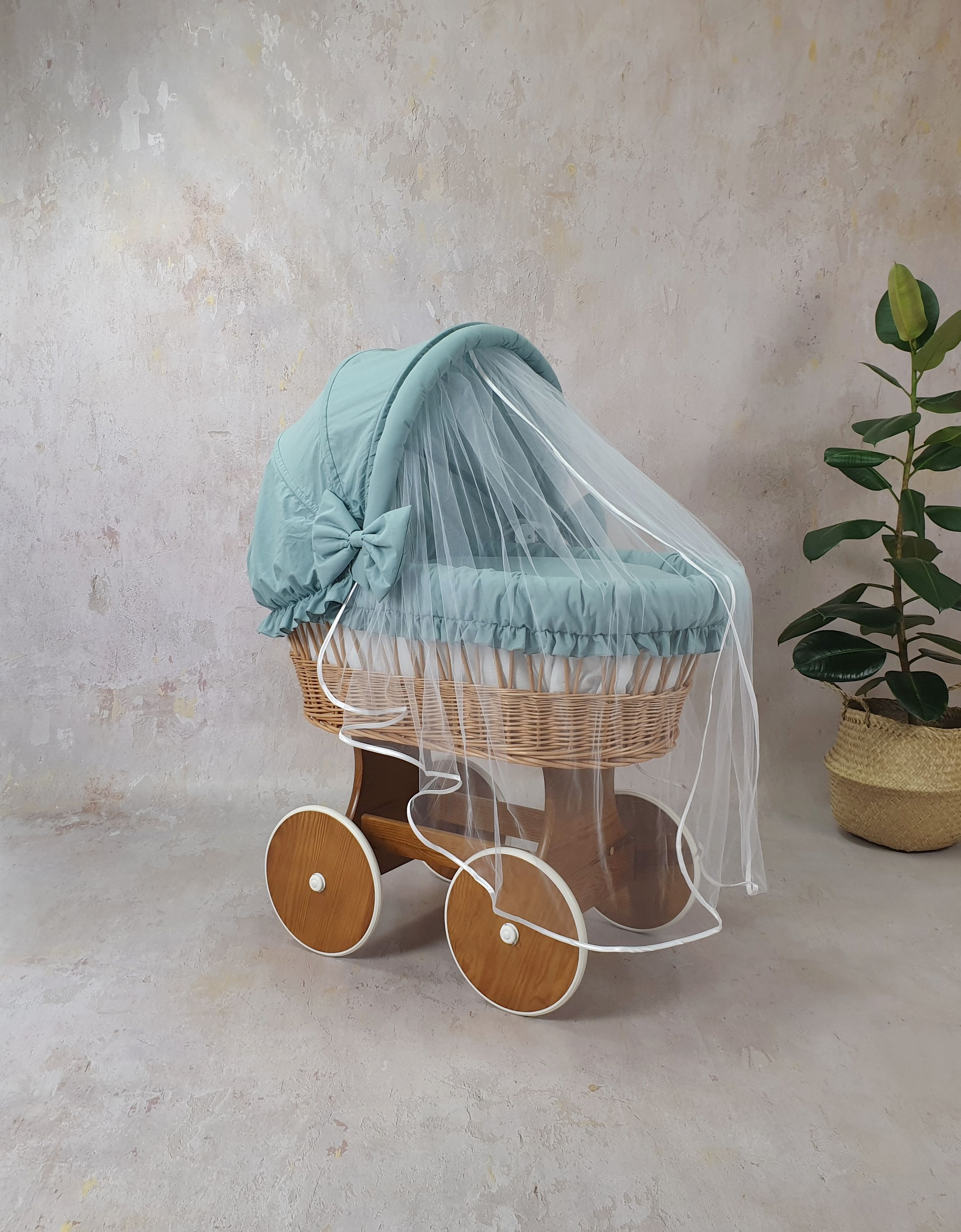 Stubenwagen Komplettset mit Haube und Moskitonetz Khaki Serie BNKH-MOS - Bild 4